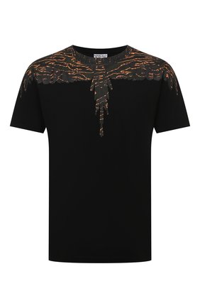 Мужская хлопковая футболка MARCELO BURLON черного цвета по цене 24450 руб., арт. CMAA018F21JER002 | Фото 1 Мужская хлопковая футболка MARCELO BURLON черного цвета, арт. CMAA018F21JER002 | Фото 1 (Материал внешний: Хлопок; Принт: С принтом; Стили: Кэжуэл; Рукава: Короткие; Длина (для топов): Стандартные)