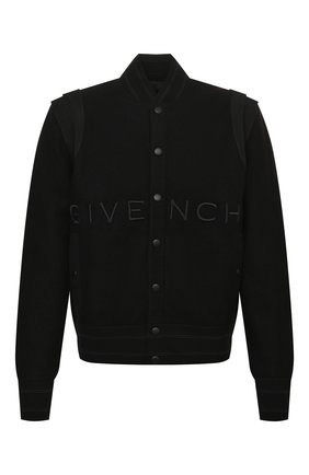 Мужской шерстяной бомбер GIVENCHY черного цвета по цене 123500 руб., арт. BM00R64Y82 | Фото 1 Мужской шерстяной бомбер GIVENCHY черного цвета, арт. BM00R64Y82 | Фото 1