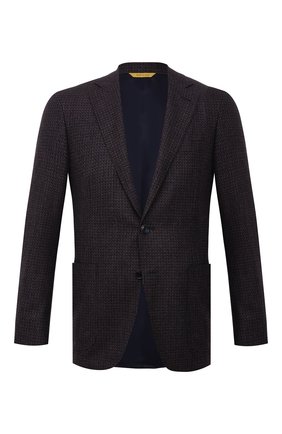 Мужской шерстяной пиджак CANALI темно-коричневого цвета по цене 99500 руб., арт. 13275/CU03430/112 | Фото 1 Мужской шерстяной пиджак CANALI темно-коричневого цвета, арт. 13275/CU03430/112 | Фото 1 (Материал внешний: Шерсть; Рукава: Длинные; Длина (для топов): Стандартные; Материал подклада: Купро; Случай: Коктейльный; Пиджаки М: Приталенный; 1-2-бортные: Однобортные; Стили: Классический)