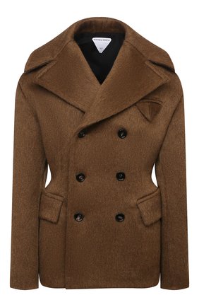 Женское пальто BOTTEGA VENETA коричневого цвета по цене 211500 руб., арт. 666490/V0XS0 | Фото 1 Женское пальто BOTTEGA VENETA коричневого цвета, арт. 666490/V0XS0 | Фото 1 (Длина (верхняя одежда): Короткие; Материал внешний: Шерсть; Рукава: Длинные; Материал подклада: Вискоза; Стили: Гламурный; 1-2-бортные: Двубортные)