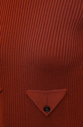 Женское шелковое платье BOTTEGA VENETA оранжевого цвета, арт. 664509/V0ZM0 | Фото 5 (Материал внешний: Шелк; Рукава: Длинные; Стили: Гламурный; Случай: Повседневный; Региональные ограничения белый список (Axapta Mercury): RU; Кросс-КТ: Трикотаж; Длина Ж (юбки, платья, шорты): Макси; Женское Кросс-КТ: Платье-одежда)