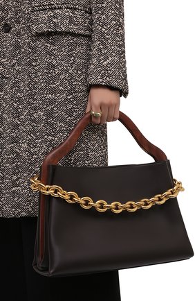 Женская сумка mount small BOTTEGA VENETA темно-коричневого цвета, арт. 667410/V12J2 | Фото 2 (Материал: Натуральная кожа; Размер: small; Сумки-технические: Сумки top-handle)