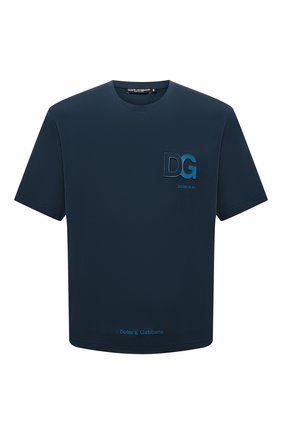 Мужская хлопковая футболка DOLCE & GABBANA темно-бирюзового цвета по цене 55100 руб., арт. G8NB3Z/FU7EQ | Фото 1 Мужская хлопковая футболка DOLCE & GABBANA темно-бирюзового цвета, арт. G8NB3Z/FU7EQ | Фото 1 (Материал внешний: Хлопок; Принт: С принтом; Стили: Кэжуэл; Рукава: Короткие; Длина (для топов): Стандартные)