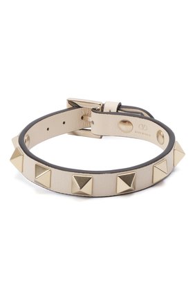 Женский кожаный браслет rockstud VALENTINO кремвого цвета по цене 15700 руб., арт. WW2J0255/VIT | Фото 1 Женский кожаный браслет rockstud VALENTINO кремвого цвета, арт. WW2J0255/VIT | Фото 1