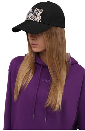 Женская бейсболка KENZO черного цвета по цене 8995 руб., арт. FA65AC301F20 | Фото 2 Женская бейсболка KENZO черного цвета, арт. FA65AC301F20 | Фото 2