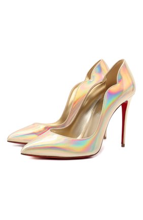 Женские кожаные туфли hot chick 100 CHRISTIAN LOUBOUTIN золотого цвета по цене 54300 руб., арт. 3210007/H0T CHICK 100 | Фото 1 Женские кожаные туфли hot chick 100 CHRISTIAN LOUBOUTIN золотого цвета, арт. 3210007/H0T CHICK 100 | Фото 1