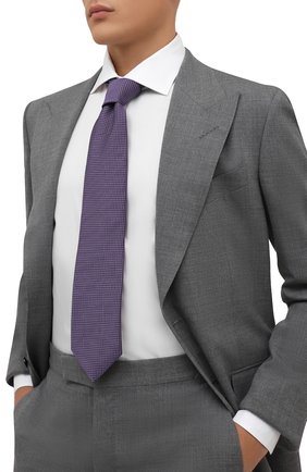 Мужской шелковый галстук BRIONI сиреневого цвета, арт. 062I00/01432 | Фото 2 (Материал: Текстиль, Шелк; Принт: С принтом)