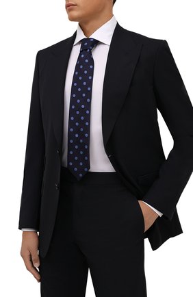 Мужской галстук из шелка и шерсти ETON темно-синего цвета, арт. A000 33139 | Фото 2 (Материал: Текстиль, Шерсть, Шелк; Принт: С принтом)