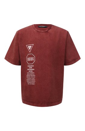 Мужская хлопковая футболка DOLCE & GABBANA красного цвета по цене 52600 руб., арт. G8MZ0T/HU7IL | Фото 1 Мужская хлопковая футболка DOLCE & GABBANA красного цвета, арт. G8MZ0T/HU7IL | Фото 1 (Материал внешний: Хлопок; Рукава: Короткие; Принт: С принтом; Стили: Кэжуэл; Длина (для топов): Стандартные)