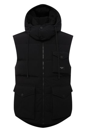 Мужской пуховый жилет DOLCE & GABBANA черного цвета по цене 95000 руб., арт. G9VD7T/FUM8T | Фото 1 Мужской пуховый жилет DOLCE & GABBANA черного цвета, арт. G9VD7T/FUM8T | Фото 1 (Материал утеплителя: Пух и перо; Материал внешний: Хлопок; Материал подклада: Синтетический материал; Длина (верхняя одежда): Короткие; Кросс-КТ: Куртка, Пуховик; Стили: Кэжуэл)