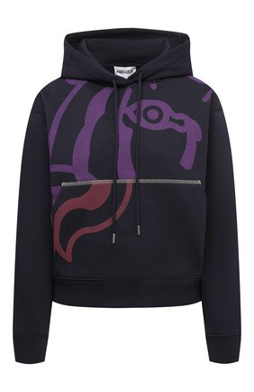Женский хлопковое худи KENZO темно-синего цвета по цене 35300 руб., арт. FB62SW6624M0 | Фото 1 Женский хлопковое худи KENZO темно-синего цвета, арт. FB62SW6624M0 | Фото 1
