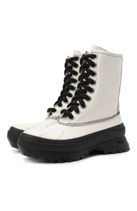 Женские кожаные ботинки JIL SANDER белого цвета по цене 88300 руб., арт. JP37003A-14502 | Фото 1 Женские кожаные ботинки JIL SANDER белого цвета, арт. JP37003A-14502 | Фото 1 (Каблук высота: Низкий; Материал внутренний: Текстиль; Подошва: Платформа; Женское Кросс-КТ: Военные ботинки)