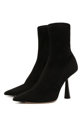 Женские замшевые ботильоны bray 100 JIMMY CHOO черного цвета по цене 69000 руб., арт. BRAY 100/SSU | Фото 1 Женские замшевые ботильоны bray 100 JIMMY CHOO черного цвета, арт. BRAY 100/SSU | Фото 1