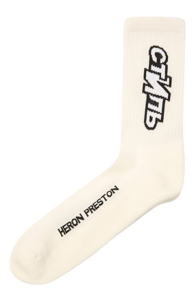 Женские хлопковые носки HERON PRESTON белого цвета по цене 4105 руб., арт. HWRA008F21KNI0020110 | Фото 1 Женские хлопковые носки HERON PRESTON белого цвета, арт. HWRA008F21KNI0020110 | Фото 1