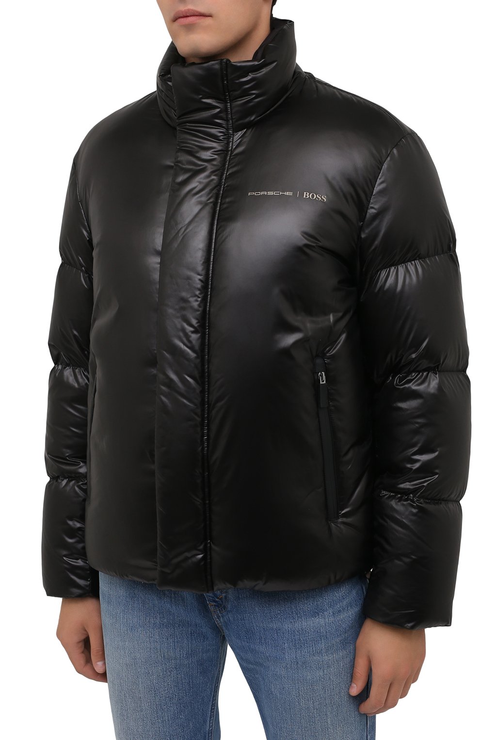 Мужская пуховая куртка boss x porsche BOSS черного цвета, арт. 50455843 | Фото 3 (Кросс-КТ: Куртка; Мужское Кросс-КТ: пуховик-короткий; Рукава: Длинные; Материал внешний: Синтетический материал; Материал подклада: Синтетический материал; Длина (верхняя одежда): Короткие; Материал утеплителя: Пух и перо; Стили: Кэжуэл)
