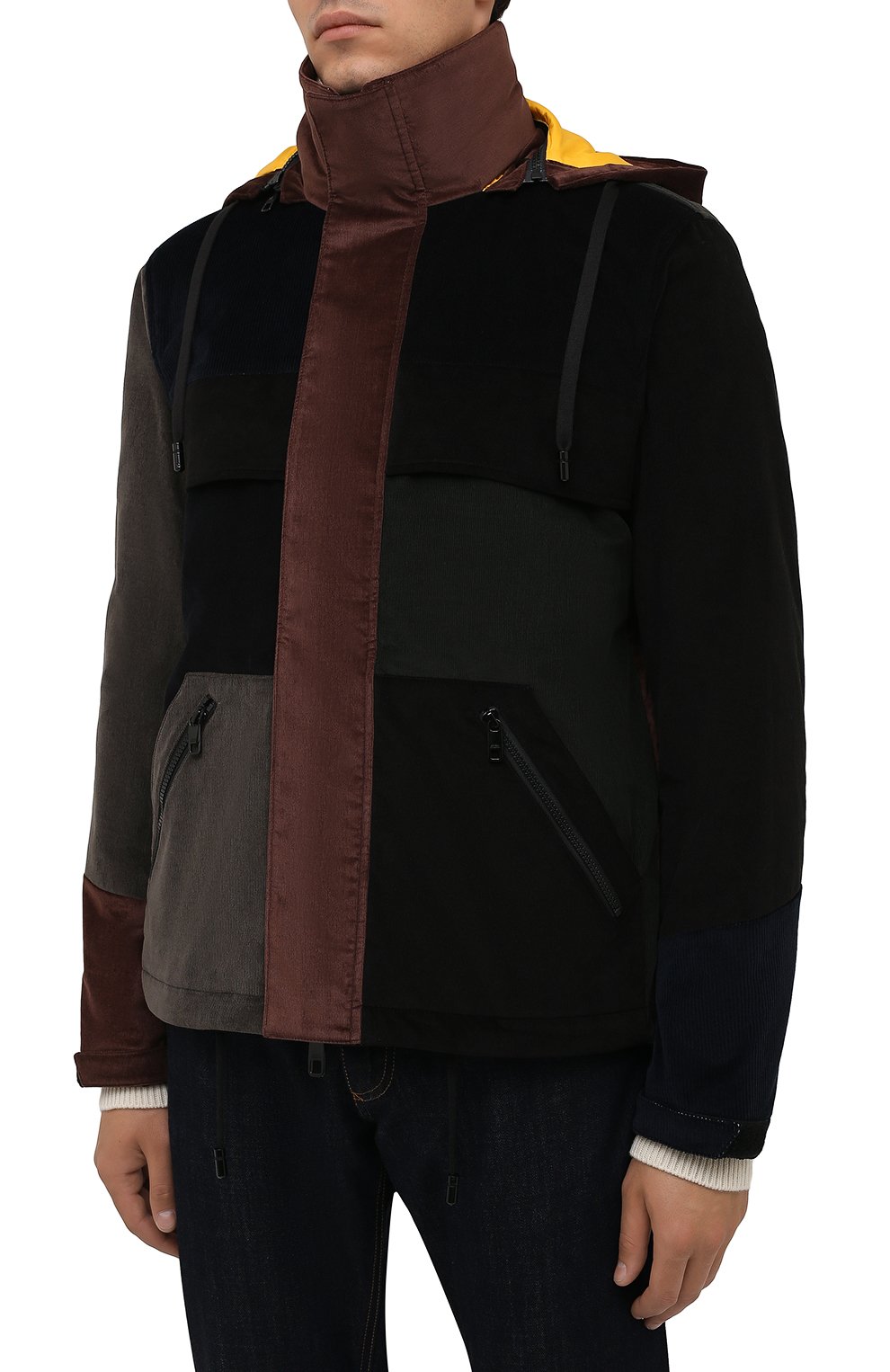 Мужская утепленная куртка DOLCE & GABBANA разноцветного цвета, арт. G9UU0T/GES14 | Фото 3 (Кросс-КТ: Куртка; Рукава: Длинные; Мужское Кросс-КТ: утепленные куртки; Материал внешний: Хлопок; Материал подклада: Синтетический материал; Длина (верхняя одежда): Короткие; Стили: Кэжуэл)