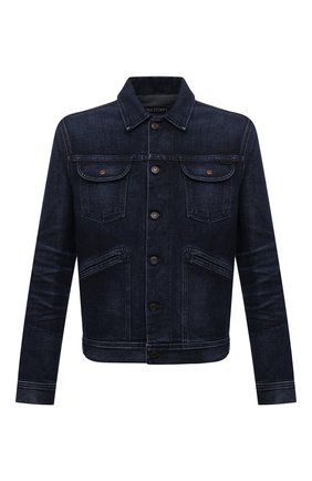 Мужская джинсовая куртка TOM FORD темно-синего цвета, арт. BYJ31/TFD116 | Фото 1 (Рукава: Длинные; Длина (верхняя одежда): Короткие; Материал внешний: Хлопок, Деним; Кросс-КТ: Куртка, Деним; Стили: Кэжуэл)