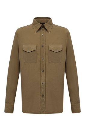 Мужская хлопковая рубашка TOM FORD хаки цвета по цене 57900 руб., арт. 2FT499/94UMMI | Фото 1 Мужская хлопковая рубашка TOM FORD хаки цвета, арт. 2FT499/94UMMI | Фото 1 (Длина (для топов): Стандартные; Материал внешний: Хлопок; Рукава: Длинные; Случай: Повседневный; Принт: Однотонные; Стили: Кэжуэл; Рубашки М: Slim Fit; Воротник: Кент; Манжеты: На кнопках)