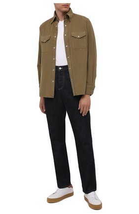 Мужская хлопковая рубашка TOM FORD хаки цвета по цене 57900 руб., арт. 2FT499/94UMMI | Фото 2 Мужская хлопковая рубашка TOM FORD хаки цвета, арт. 2FT499/94UMMI | Фото 2 (Длина (для топов): Стандартные; Материал внешний: Хлопок; Рукава: Длинные; Случай: Повседневный; Принт: Однотонные; Стили: Кэжуэл; Рубашки М: Slim Fit; Воротник: Кент; Манжеты: На кнопках)