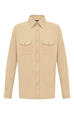 Мужская хлопковая рубашка TOM FORD бежевого цвета по цене 57900 руб., арт. 2FT499/94UMMI | Фото 1 Мужская хлопковая рубашка TOM FORD бежевого цвета, арт. 2FT499/94UMMI | Фото 1 (Длина (для топов): Стандартные; Материал внешний: Хлопок; Рукава: Длинные; Случай: Повседневный; Принт: Однотонные; Стили: Кэжуэл; Рубашки М: Slim Fit; Воротник: Кент; Манжеты: На кнопках)