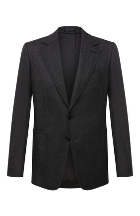Мужской шерстяной пиджак TOM FORD серого цвета по цене 322500 руб., арт. 211R55/10SP40 | Фото 1 Мужской шерстяной пиджак TOM FORD серого цвета, арт. 211R55/10SP40 | Фото 1 (Материал подклада: Шелк, Купро; Материал внешний: Шерсть; Рукава: Длинные; Длина (для топов): Стандартные; Случай: Коктейльный; 1-2-бортные: Однобортные; Пиджаки М: Приталенный; Стили: Классический)