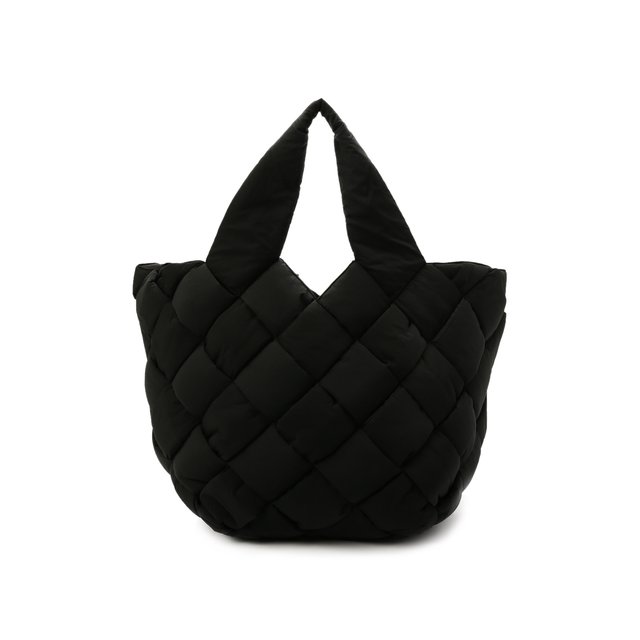 Текстильная сумка-шопер Cassette Bottega Veneta черного цвета