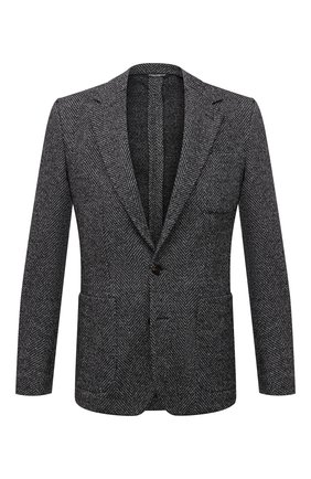 Мужской пиджак из шерсти и хлопка DOLCE & GABBANA серого цвета по цене 199500 руб., арт. G2PT9T/GEV53 | Фото 1 Мужской пиджак из шерсти и хлопка DOLCE & GABBANA серого цвета, арт. G2PT9T/GEV53 | Фото 1 (Рукава: Длинные; Длина (для топов): Стандартные; Материал подклада: Синтетический материал; Материал внешний: Шерсть; Случай: Коктейльный; 1-2-бортные: Однобортные; Пиджаки М: Приталенный; Стили: Классический)