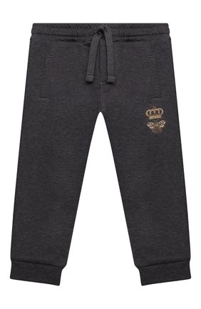 Детские хлопковые джоггеры DOLCE & GABBANA темно-серого цвета по цене 14050 руб., арт. L1JPDE/G7A6D | Фото 1 Детские хлопковые джоггеры DOLCE & GABBANA темно-серого цвета, арт. L1JPDE/G7A6D | Фото 1 (Материал внешний: Хлопок; Ростовка одежда: 12 мес | 80 см, 18 мес | 86 см, 24 мес | 92 см)