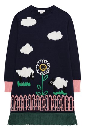 Детское хлопковое платье STELLA MCCARTNEY темно-синего цвета по цене 8615 руб., арт. 603456/SRM02 | Фото 1 Детское хлопковое платье STELLA MCCARTNEY темно-синего цвета, арт. 603456/SRM02 | Фото 1