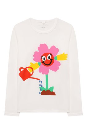 Детская хлопковый лонгслив STELLA MCCARTNEY белого цвета по цене 3915 руб., арт. 603435/SRJ31 | Фото 1 Детская хлопковый лонгслив STELLA MCCARTNEY белого цвета, арт. 603435/SRJ31 | Фото 1