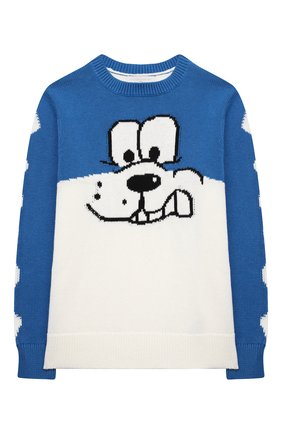 Детский хлопковый пуловер STELLA MCCARTNEY синего цвета по цене 6655 руб., арт. 603427/SRM18 | Фото 1 Детский хлопковый пуловер STELLA MCCARTNEY синего цвета, арт. 603427/SRM18 | Фото 1