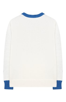 Детский хлопковый пуловер STELLA MCCARTNEY синего цвета по цене 6655 руб., арт. 603427/SRM18 | Фото 2 Детский хлопковый пуловер STELLA MCCARTNEY синего цвета, арт. 603427/SRM18 | Фото 2
