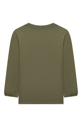 Детская хлопковый лонгслив STELLA MCCARTNEY хаки цвета по цене 3915 руб., арт. 603086/SRJ95 | Фото 2 Детская хлопковый лонгслив STELLA MCCARTNEY хаки цвета, арт. 603086/SRJ95 | Фото 2