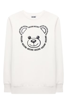Детский хлопковый свитшот MOSCHINO белого цвета по цене 7935 руб., арт. H7F039/LDA14/10A-14A | Фото 1 Детский хлопковый свитшот MOSCHINO белого цвета, арт. H7F039/LDA14/10A-14A | Фото 1 (Рукава: Длинные; Материал внешний: Хлопок; Мальчики Кросс-КТ: Толстовка-одежда; Ростовка одежда: 10 - 11 лет | 140 - 146см, 12 лет | 152 см, 13 - 15 лет | 158 см)