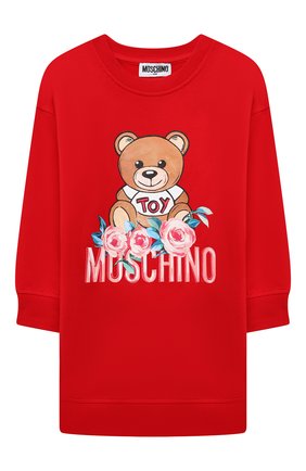 Детское хлопковое платье MOSCHINO красного цвета по цене 12750 руб., арт. H1V064/LDA16/4A-8A | Фото 1 Детское хлопковое платье MOSCHINO красного цвета, арт. H1V064/LDA16/4A-8A | Фото 1 (Материал внешний: Хлопок; Рукава: Длинные; Девочки Кросс-КТ: Платье-одежда; Случай: Повседневный; Ростовка одежда: 4 года | 104 см, 5 лет | 110 см, 6 лет | 116 см, 8 лет | 128 см)