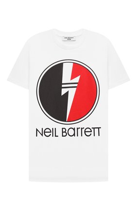 Детская хлопковая футболка NEIL BARRETT KIDS белого цвета по цене 4290 руб., арт. 028931 | Фото 1 Детская хлопковая футболка NEIL BARRETT KIDS белого цвета, арт. 028931 | Фото 1