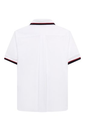Детская хлопковая рубашка DOLCE & GABBANA белого цвета по цене 21750 руб., арт. L43S43/G7BHT/8-14 | Фото 2 Детская хлопковая рубашка DOLCE & GABBANA белого цвета, арт. L43S43/G7BHT/8-14 | Фото 2 (Рукава: Короткие; Материал внешний: Хлопок; Стили: Классический; Ростовка одежда: 10 - 11 лет | 140 - 146см, 12 лет | 152 см, 8 лет | 128 см)