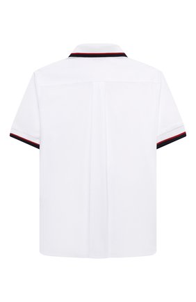 Детская хлопковая рубашка DOLCE & GABBANA белого цвета по цене 19950 руб., арт. L43S43/G7BHT/2-6 | Фото 2 Детская хлопковая рубашка DOLCE & GABBANA белого цвета, арт. L43S43/G7BHT/2-6 | Фото 2 (Рукава: Короткие; Материал внешний: Хлопок; Стили: Классический; Ростовка одежда: 2 года | 92 см, 3 года | 98 см, 4 года | 104 см, 5 лет | 110 см, 6 лет | 116 см)