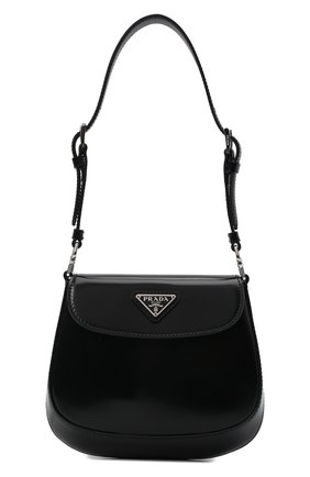 Женская сумка cleo PRADA черного цвета, арт. 1BH188-ZO6-F0002-HOM | Фото 1 (Сумки-технические: Сумки через плечо; Материал: Натуральная кожа; Ремень/цепочка: На ремешке; Размер: mini)