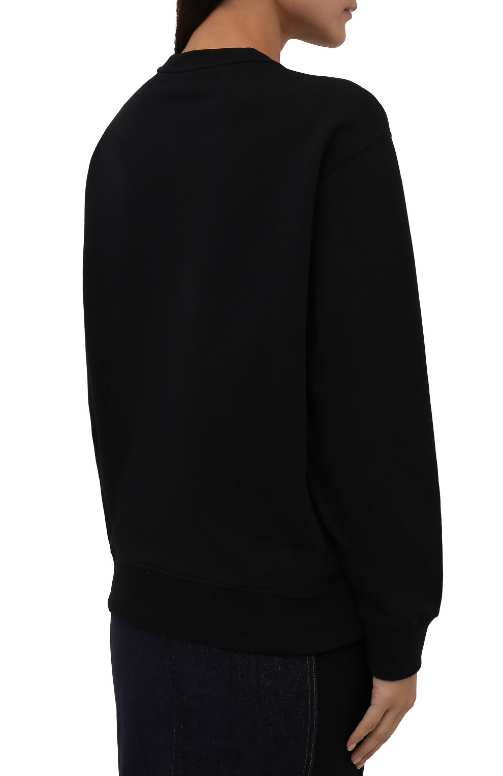 Женский хлопковый свитшот KENZO черного цвета, арт. FB62SW8214ML | Фото 4 (Рукава: Длинные; Длина (для топов): Стандартные; Материал внешний: Хлопок; Стили: Спорт-шик; Женское Кросс-КТ: Свитшот-одежда)