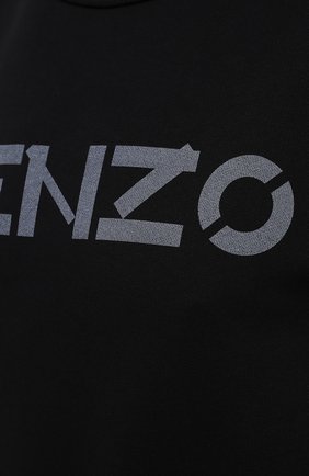 Женский хлопковый свитшот KENZO черного цвета, арт. FB62SW8214ML | Фото 5 (Рукава: Длинные; Длина (для топов): Стандартные; Материал внешний: Хлопок; Стили: Спорт-шик; Женское Кросс-КТ: Свитшот-одежда)