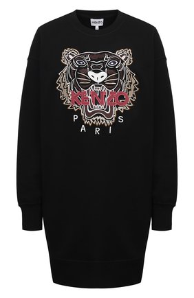 Женское хлопковое платье KENZO черного цвета по цене 32050 руб., арт. FB62R07744XA | Фото 1 Женское хлопковое платье KENZO черного цвета, арт. FB62R07744XA | Фото 1 (Длина Ж (юбки, платья, шорты): Мини; Материал внешний: Хлопок; Рукава: Длинные; Женское Кросс-КТ: Платье-одежда; Случай: Повседневный; Стили: Спорт-шик; Кросс-КТ: Трикотаж)