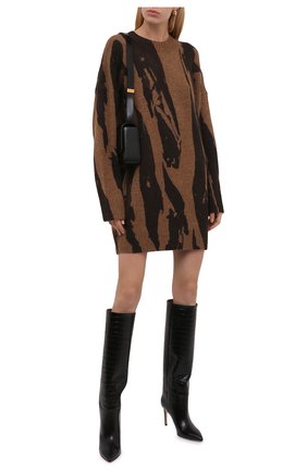 Женское платье KENZO коричневого цвета по цене 32050 руб., арт. FB62R06053CE | Фото 2 Женское платье KENZO коричневого цвета, арт. FB62R06053CE | Фото 2 (Рукава: Длинные; Длина Ж (юбки, платья, шорты): Мини; Материал внешний: Синтетический материал; Женское Кросс-КТ: Платье-одежда; Случай: Повседневный; Стили: Кэжуэл; Кросс-КТ: Трикотаж)