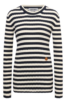 Женский хлопковый пуловер KENZO разноцветного цвета, арт. FB62PU6223CB | Фото 1 (Длина (для топов): Стандартные; Материал внешний: Хлопок; Рукава: Длинные; Женское Кросс-КТ: Пуловер-одежда; Стили: Кэжуэл)