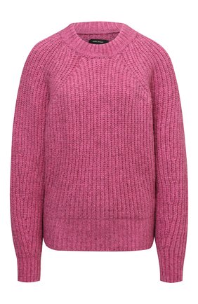 Женский свитер ISABEL MARANT розового цвета, арт. PU1728-21A035I/R0SY | Фото 1 (Материал внешний: Хлопок; Длина (для топов): Стандартные; Рукава: Длинные; Женское Кросс-КТ: Свитер-одежда; Стили: Романтичный)