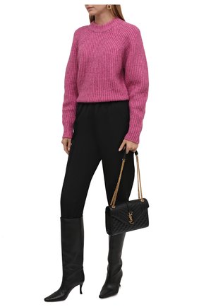 Женский свитер ISABEL MARANT розового цвета, арт. PU1728-21A035I/R0SY | Фото 2 (Материал внешний: Хлопок; Длина (для топов): Стандартные; Рукава: Длинные; Женское Кросс-КТ: Свитер-одежда; Стили: Романтичный)