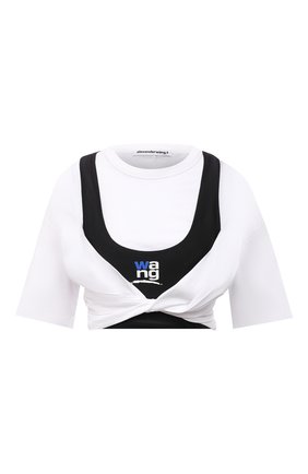 Женская хлопковая футболка ALEXANDERWANG.T черно-белого цвета по цене 29950 руб., арт. 4CC3211208 | Фото 1 Женская хлопковая футболка ALEXANDERWANG.T черно-белого цвета, арт. 4CC3211208 | Фото 1
