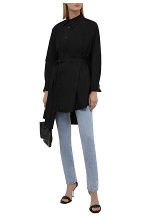 Женская хлопковая рубашка YOHJI YAMAMOTO черного цвета по цене 71900 руб., арт. FM-B51-001 | Фото 2 Женская хлопковая рубашка YOHJI YAMAMOTO черного цвета, арт. FM-B51-001 | Фото 2 (Рукава: Длинные; Длина (для топов): Удлиненные; Материал внешний: Хлопок; Женское Кросс-КТ: Рубашка-одежда; Принт: Без принта; Стили: Гранж)