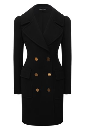 Женское шерстяное пальто TOM FORD черного цвета по цене 314000 руб., арт. CP1541-FAX211 | Фото 1 Женское шерстяное пальто TOM FORD черного цвета, арт. CP1541-FAX211 | Фото 1 (Материал подклада: Вискоза; Рукава: Длинные; Длина (верхняя одежда): До середины бедра; Материал внешний: Шерсть; 1-2-бортные: Двубортные; Стили: Классический)