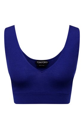 Женский бра-топ из кашемира и шелка TOM FORD синего цвета по цене 76550 руб., арт. BRK002-YAX176 | Фото 1 Женский бра-топ из кашемира и шелка TOM FORD синего цвета, арт. BRK002-YAX176 | Фото 1